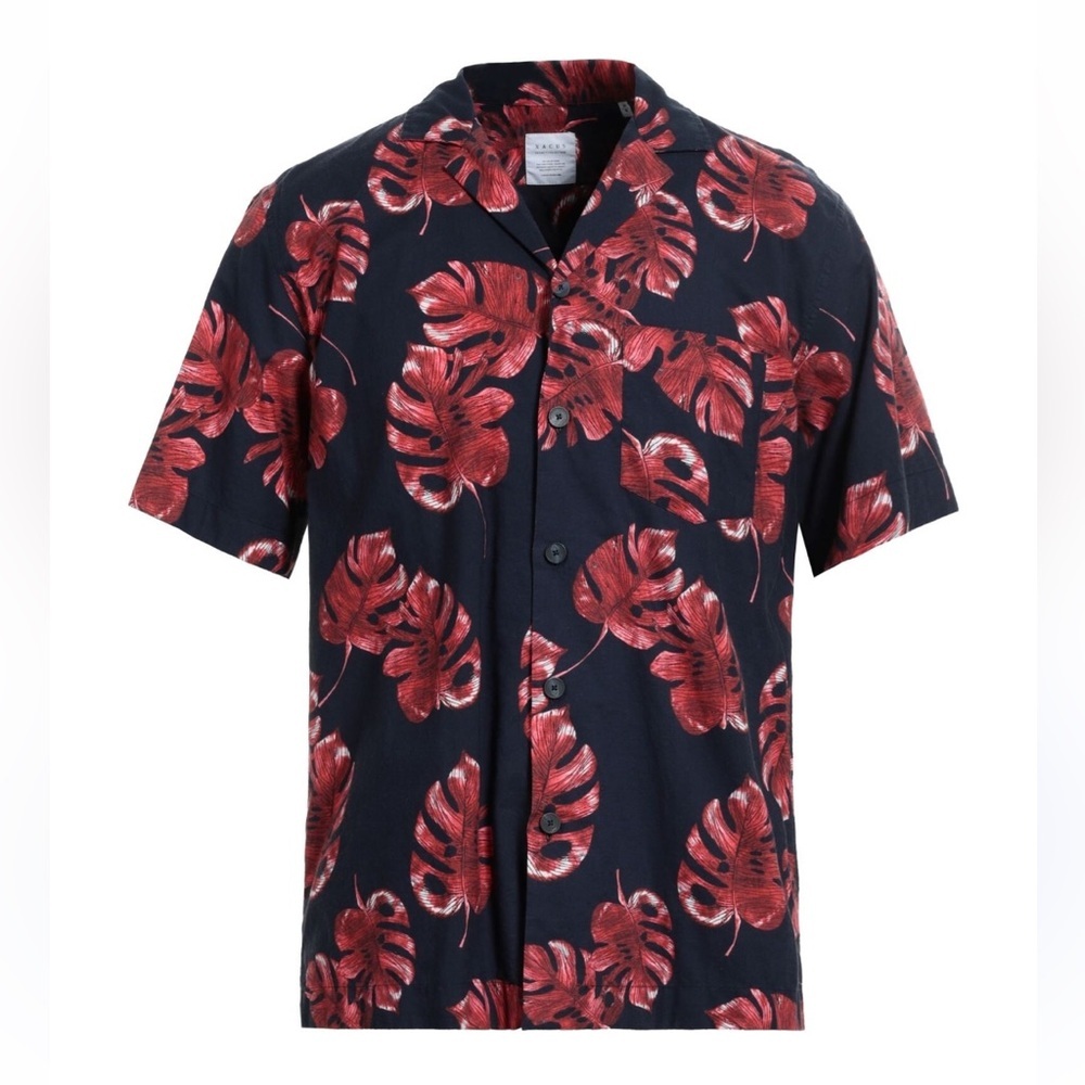 🌟RODD & GUNN🌟 MENS TROPICAL SHORT SLEEVE BUTTON DOWN SHIRT NAVY / RED SZ M